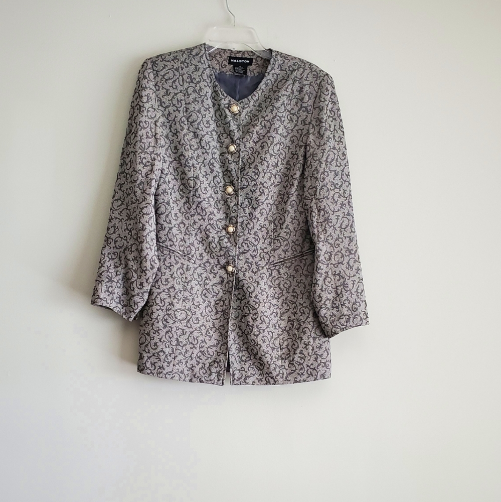 HALSTON SILVER AND GREY BLAZER/JACKET..SIZE‎ 10